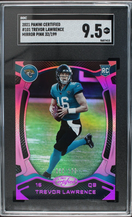 2021 PANINI CERTIFIED TREVOR LAWRENCE ROOKIE RC PINK /199 SGC 9.5 MINT+