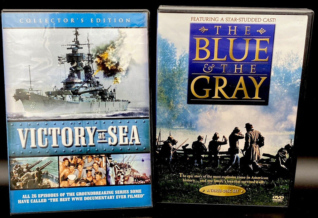 Victory At Sea DVD (2009 2 Disc) & Blue & The Gray (2001 3 Disc) DVDs