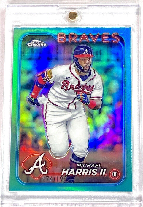 Michael Harris II BRAVES #/199 AQUA REFRACTOR Topps Chrome SP Collectors Card