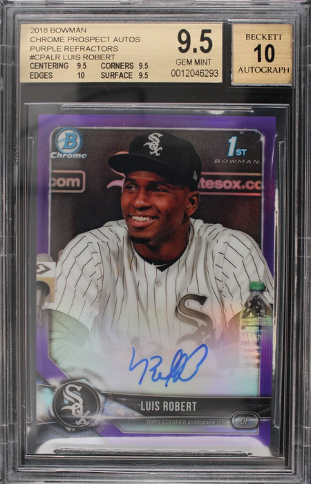 2018 Bowman Chrome Luis Robert Purple Refractor /250 True Gem Mint BGS 9.5