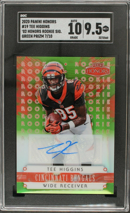 2020 Panini Honors Tee Higgins Rookie Signature Green Prizm /10 SGC 9.5 AUTO 10