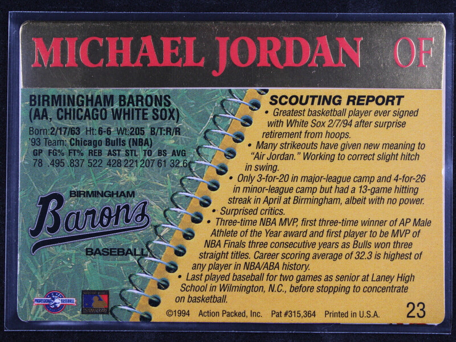 1994 Action Packed Minors - Michael Jordan #23  Birmingham Barons