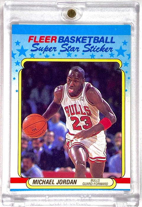 Spectacular Michael Jordan STICKER CARD - RARE INSERT NM-MINT INCLUDES CASE