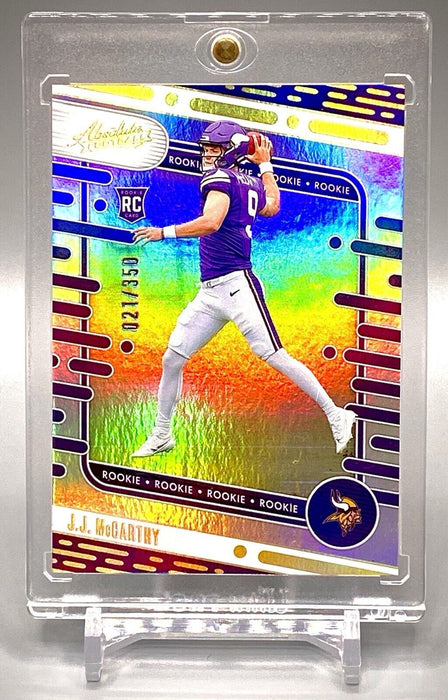 JJ McCarthy RARE ROOKIE REFRACTOR #/350 SP VIKINGS CARD w/CASE