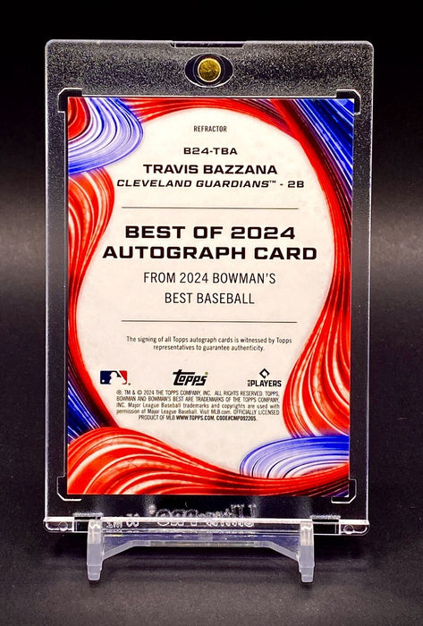 Travis Bazzana RARE AUTOGRAPHED REFRACTOR CARD SP GUARDIANS w/HOLDER