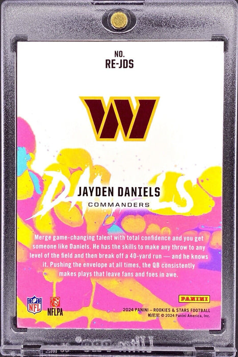 Jayden Daniels ROOKIE RED INSERT CARD PANINI WASHINGTON COMMANDERS w/CASE