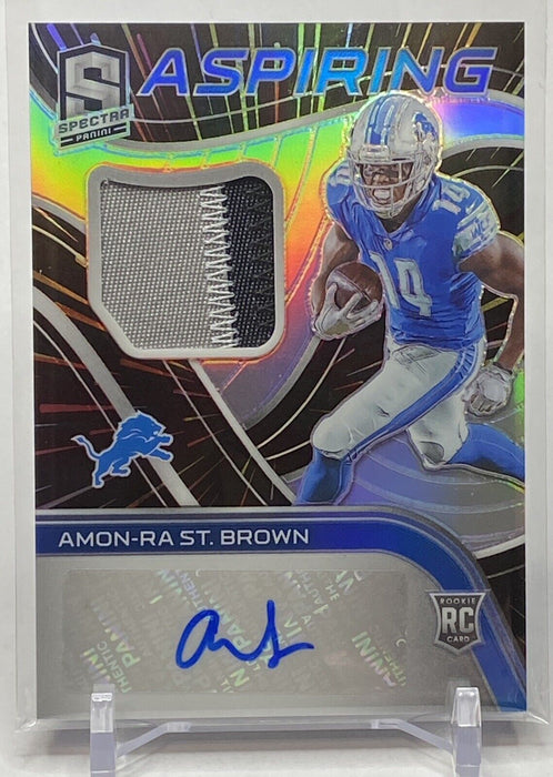 Amon-Ra St. Brown 2021 Spectra RPA Rookie Patch AUTO 05/60 Detroit Lions