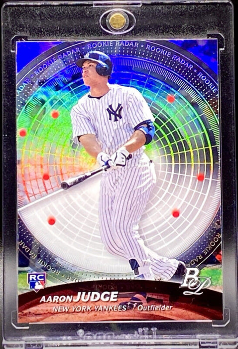 Aaron Judge RARE ROOKIE FOIL REFRACTOR CARD BOWMAN INSERT YANKEES MVP w/CASE