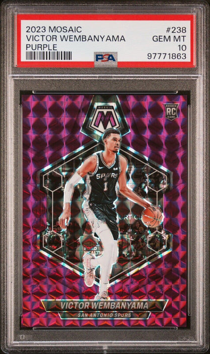 2023 Panini Mosaic #238 Victor Wembanyama Purple /99 True RC  PSA 10