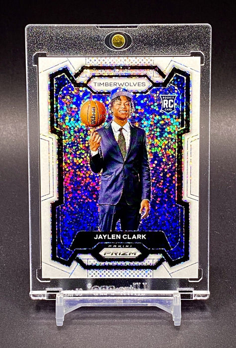 Jaylen Clark RARE ROOKIE WHITE SPARKLE REFRACTOR SSP TIMBERWOLVES w/HOLDER