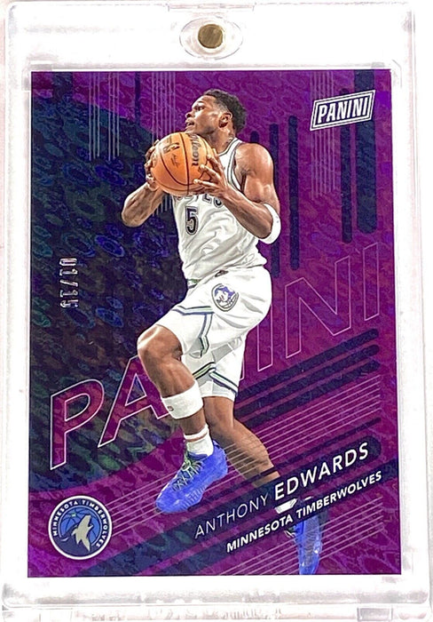 Spectacular Anthony Edwards PURPLE #/15 REFRACTOR CARD - SSP TIMBERWOLVES w/CASE