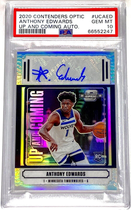 Spectacular Anthony Edwards Rookie Refractor Autographed - SP #/99 Graded PSA 10