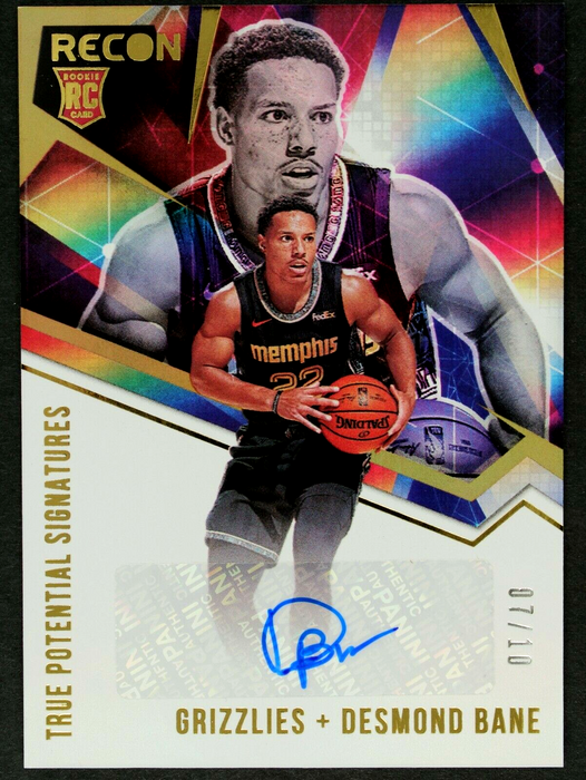 2020 Recon Desmond Bane True Potential Gold Signatures Rookie RC /10