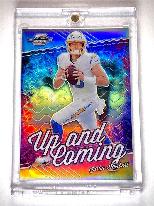 Justin Herbert Spectacular Refractor Card Includes Case - Los Angeles Chargers