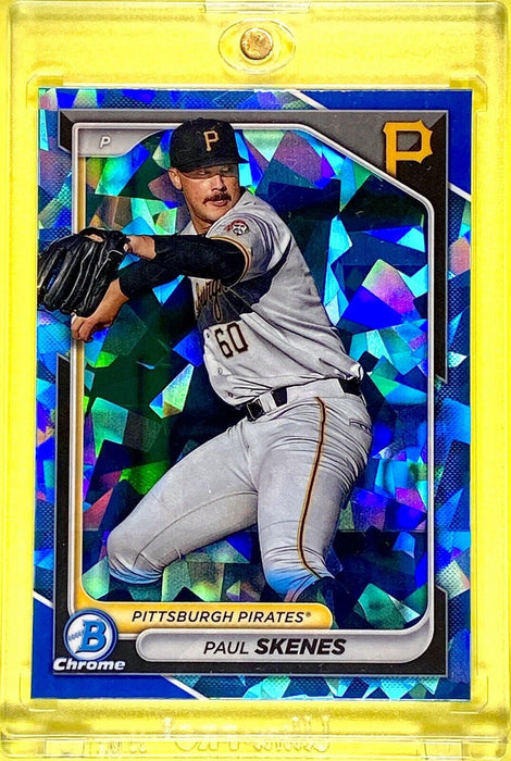 Paul Skenes ROOKIE PROSPECT BLUE ICE REFRACTOR CARD - RARE SP CHROME PIRATES ROY