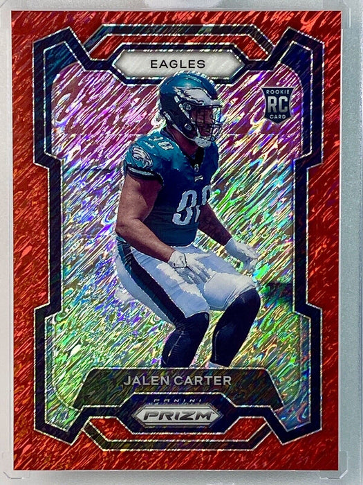 Jalen Carter 2023 Panini Prizm 381 Red Shimmer /35 Rookie RC Eagles