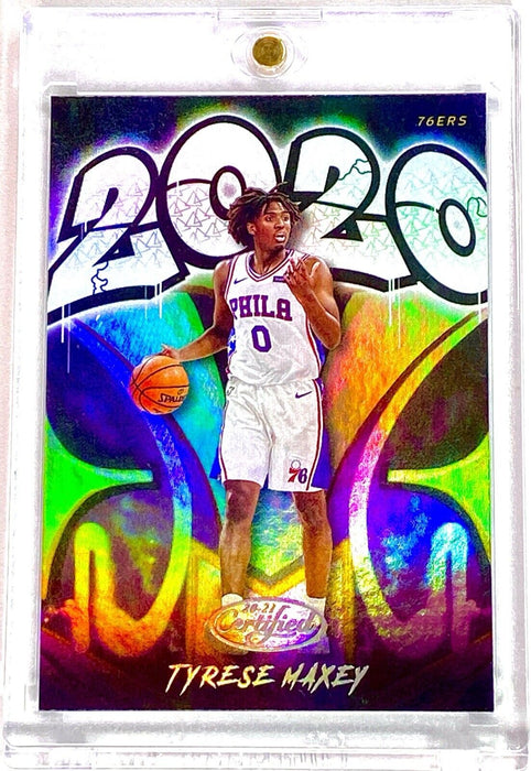 Spectacular Tyrese Maxey ROOKIE GRAFFITI REFRACTOR - SP 76ers w/CASE