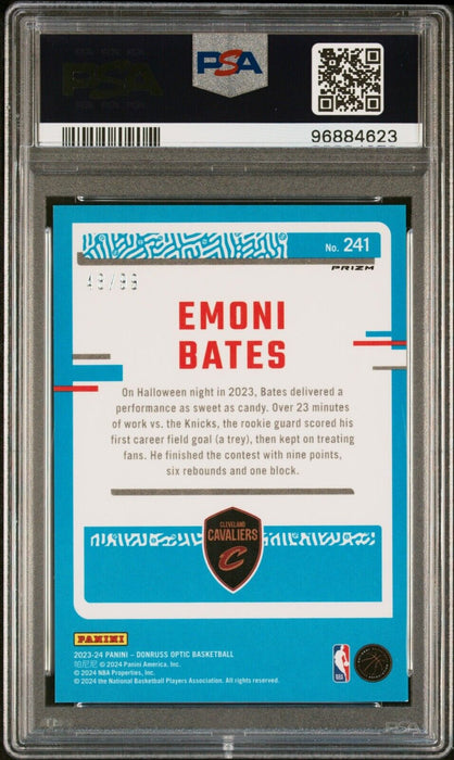 2023-24 Donruss Optic Emoni Bates Red Prizm Rated Rookie RC /99 241 PSA 9