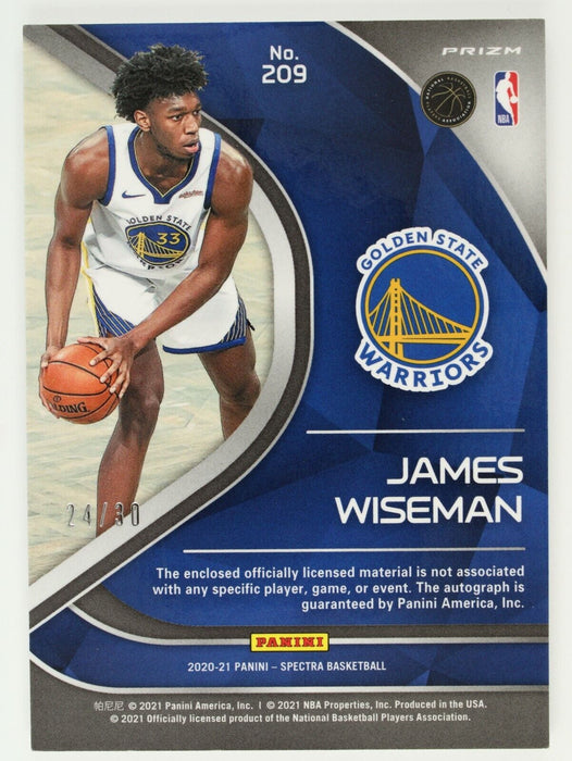 2020-21 Spectra James Wiseman Blue Wave FOTL RPA Rookie Patch On Card Auto /30