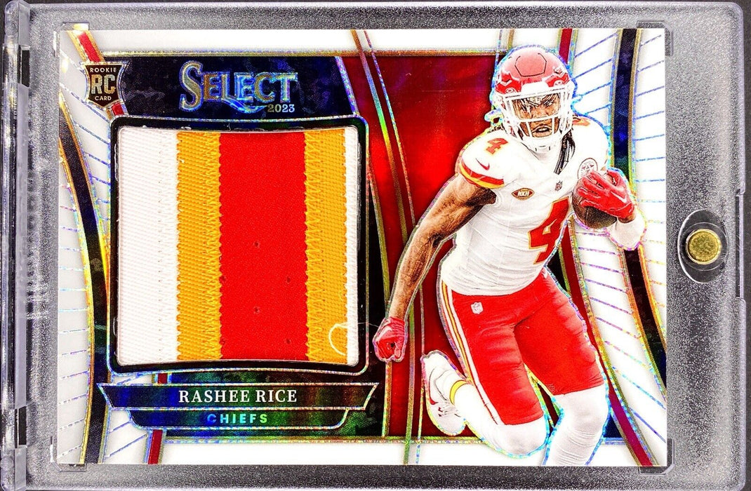 Rashee Rice RARE #/75 ROOKIE WHITE REFRACTOR PATCH SP CHIEFS w/CASE