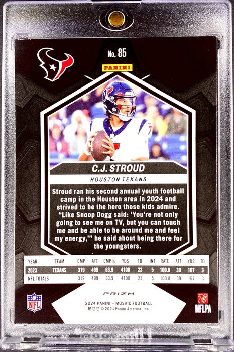 CJ Stroud RARE YELLOW GOLD REFRACTOR INVESTMENT CARD SP PANINI TEXANS w/CASE