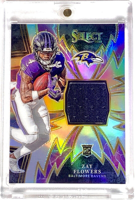 Zay Flowers RARE ROOKIE #/99 PATCH REFRACTOR INVESTMENT CARD SSP MVP RAVENS MINT