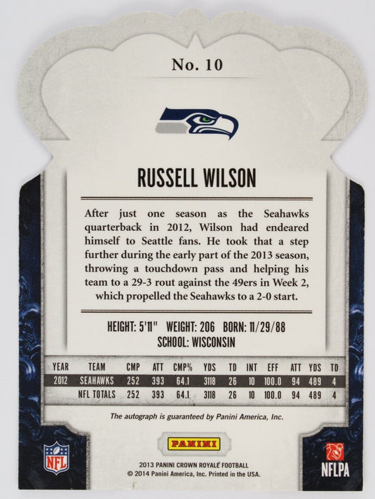 2013 Crown Royale Russell Wilson On Card AUTO /25