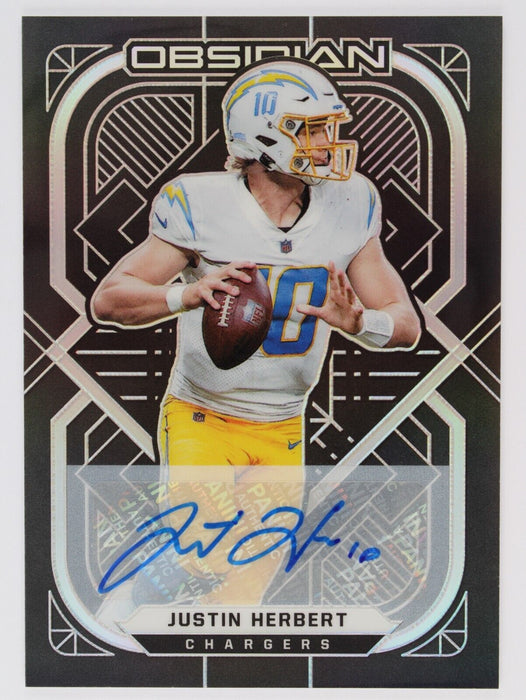 2021 Obsidian Justin Herbert #50 Silver Holo Foil AUTO /25