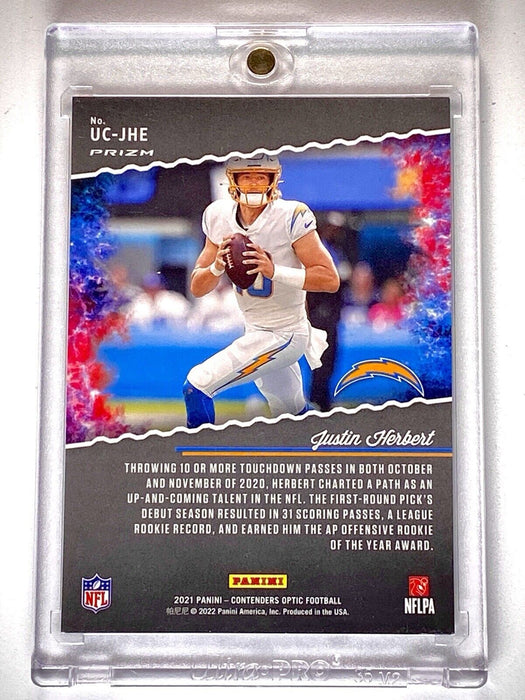 Justin Herbert Spectacular Refractor Card Includes Case - Los Angeles Chargers