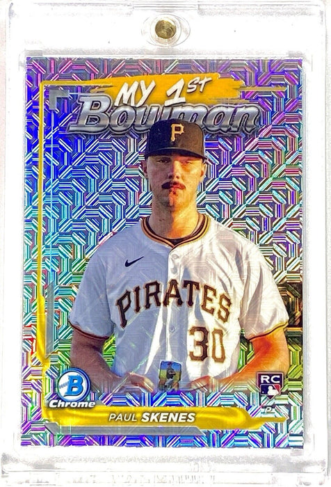 Paul Skenes 1ST RARE MOJO ROOKIE REFRACTOR CARD - CHROME SP PIRATES w/CASE