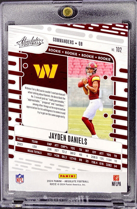 Jayden Daniels ROOKIE CARD PANINI WASHINGTON COMMANDERS w/CASE