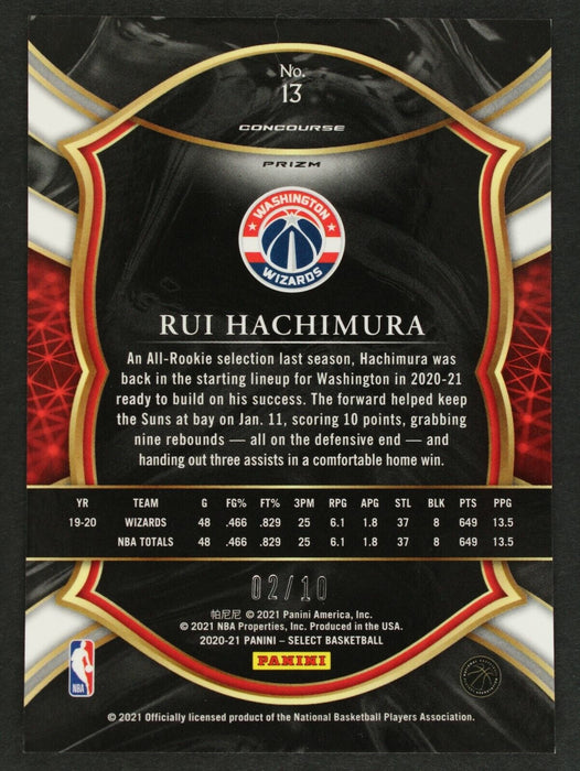 Rui Hachimura 2020 Select #13 Gold Disco Prizm Concourse /10