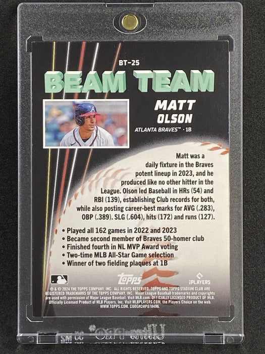 MATT OLSEN BEAM TEAM REFRACTOR Rare Topps 2024 Braves SSP Insert Holo Card