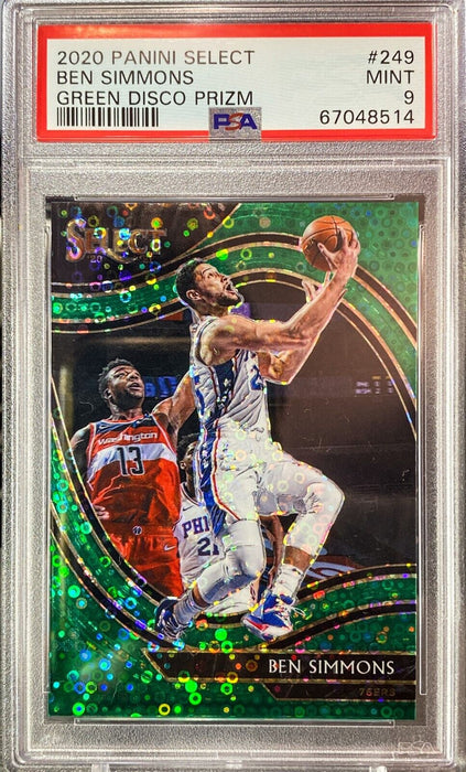 2020 Select Ben Simmons Green Disco  Prizm /5 #249 PSA 9 MINT