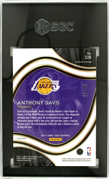 2020 Select Anthony Davis Red Disco Courtside #228 /49 SGC 9.5