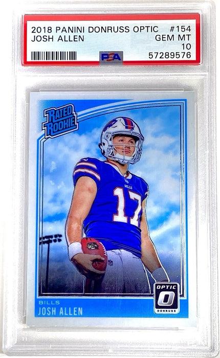 Spectacular Josh Allen ROOKIE CARD GEM MINT GRADED PSA 10 MVP BILLS