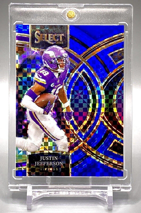 Spectacular Justin Jefferson BLUE #/149 REFRACTOR - RARE SP VIKINGS w/CASE