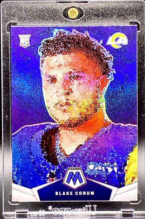 Blake Corum RARE ROOKIE MICRO REFRACTOR INVESTMENT SSP PANINI RAMS w/CASE