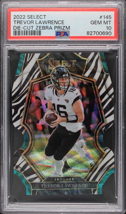 2022 Select Trevor Lawrence Zebra Die-Cut #145  PSA 10