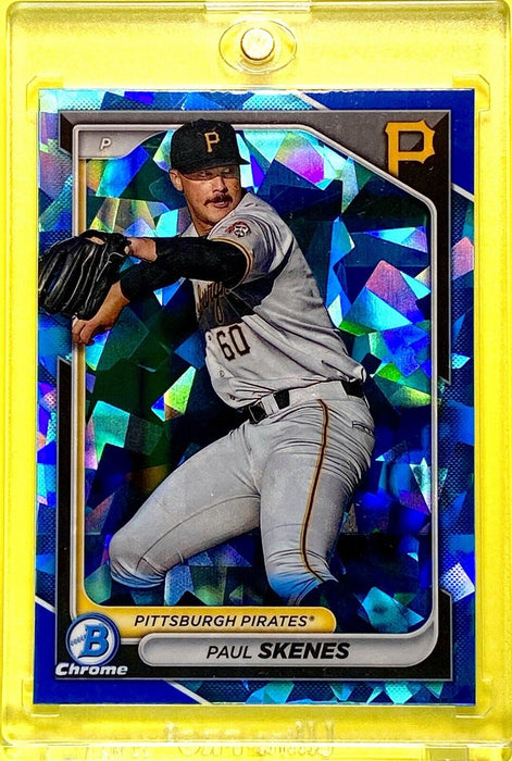Paul Skenes ROOKIE PROSPECT BLUE ICE REFRACTOR CARD - RARE SP CHROME PIRATES ROY