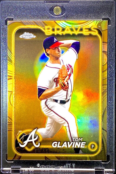 Tom Glavine GOLD REFRACTOR CHROME CARD SP HOLO - Atlanta Braves