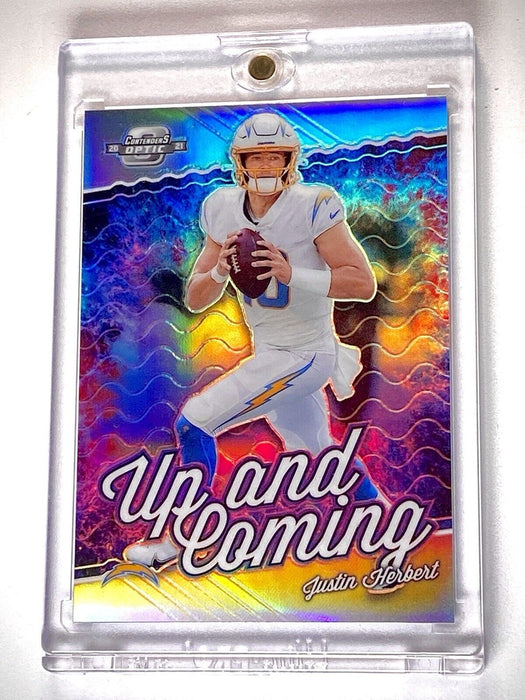 Justin Herbert Spectacular Refractor Card Includes Case - Los Angeles Chargers