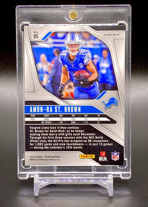 Amon-Ra St. Brown RARE GREEN ICE REFRACTOR CARD PANINI LIONS w/CASE