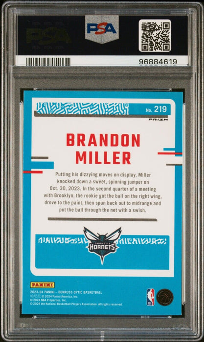 2023-24 Donruss Optic Brandon Miller Photon SSP Case Hit Rookie RC #219 PSA 10