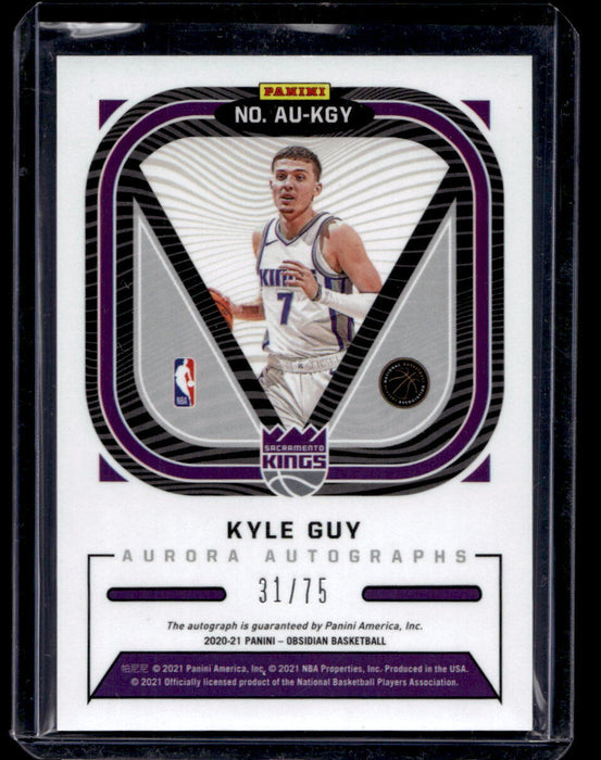 2020 Panini Obsidian Kyle Guy #AU-KGY AUTO /75 Sacramento Kings NM-MINT