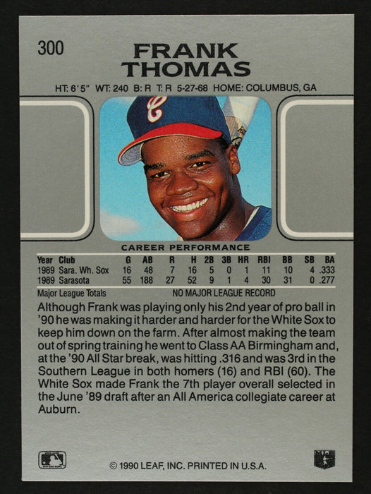 1990 Leaf Frank Thomas Rookie Card RC #300 NM/MT