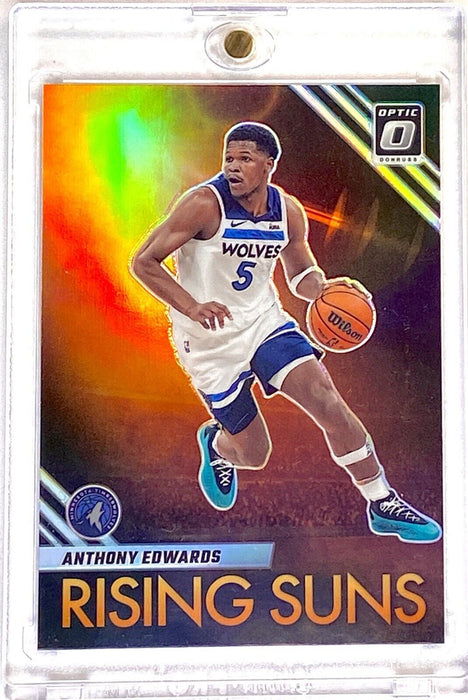 Anthony Edwards REFRACTOR CARD PANINI INSERT SP TIMBERWOLVES - INCLUDES CASE