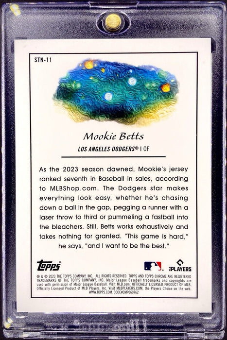 Mookie Betts RARE COLOR BURST REFRACTOR CARD - Rare SP Topps Chrome Dodgers
