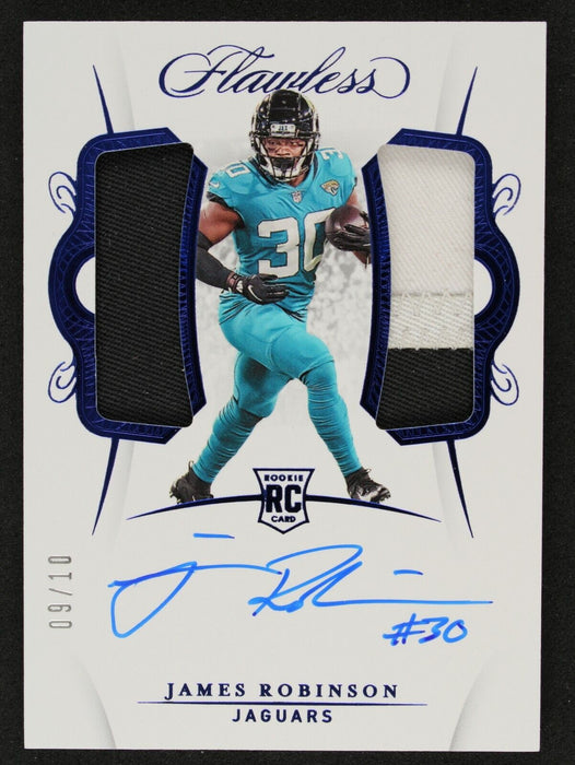 James Robinson 2020 Flawless Sapphire Dual Game Worn Rookie Patch AUTO /10