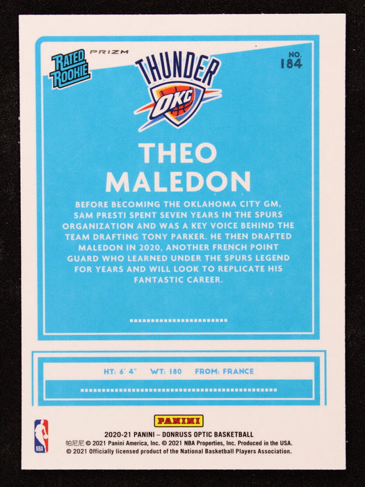 2020 Donruss Optic - Theo Maledon #184  Oklahoma City Thunder NM-MINT+